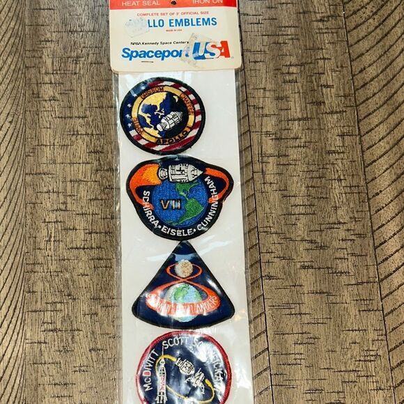 Kennedy Spaceport 🚀 🌎 USA 🇺🇸 Apollo Mission Patches NASA Made in USA 🇺🇸 RARE 80s - Picture 1 of 17